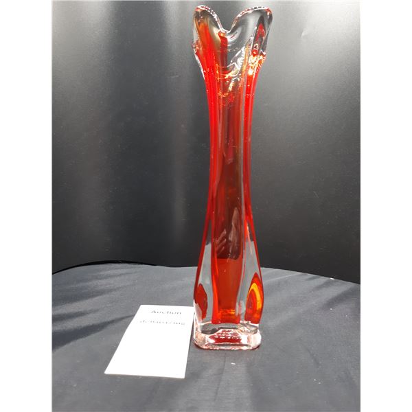 Red Blown Glass Vase Cat A