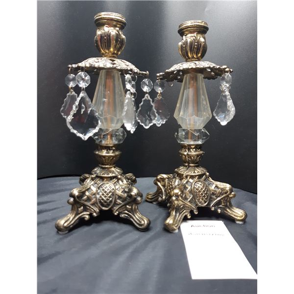 Pair of Brass Candlesticks Cat A