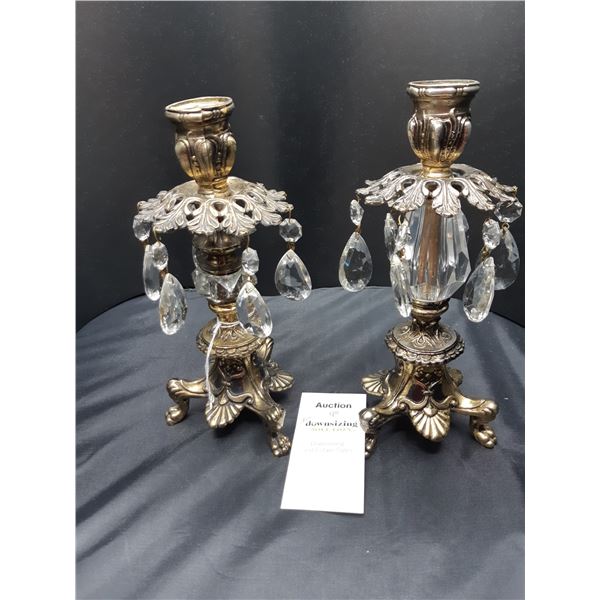 Pair of Brass Candlesticks Cat A