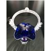 Image 3 : Clear & Blue Glass Basket Dish Cat A