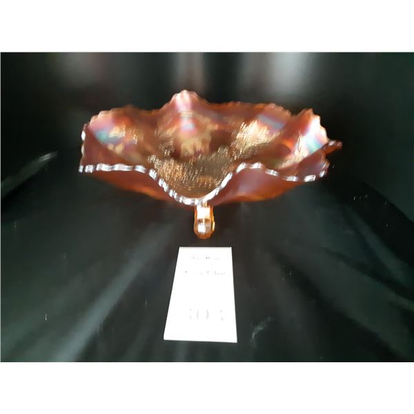 Carnival Glass Footted Dish Cat A