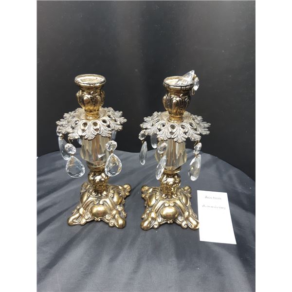 Pair of Brass Candlesticks Cat A