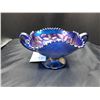 Image 1 : Blue Carnival Glass Dish Cat A