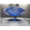 Image 3 : Blue Carnival Glass Dish Cat A