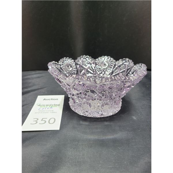 Purple Cut Glass Dish Cat A