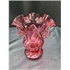 Image 2 : Cranberry Glass Vase Cat B