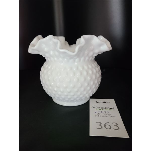 White Hobnail Vase Cat B