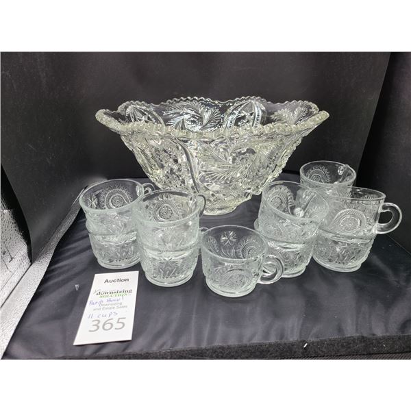 Cut Glass Punch Bowl Set Cat B