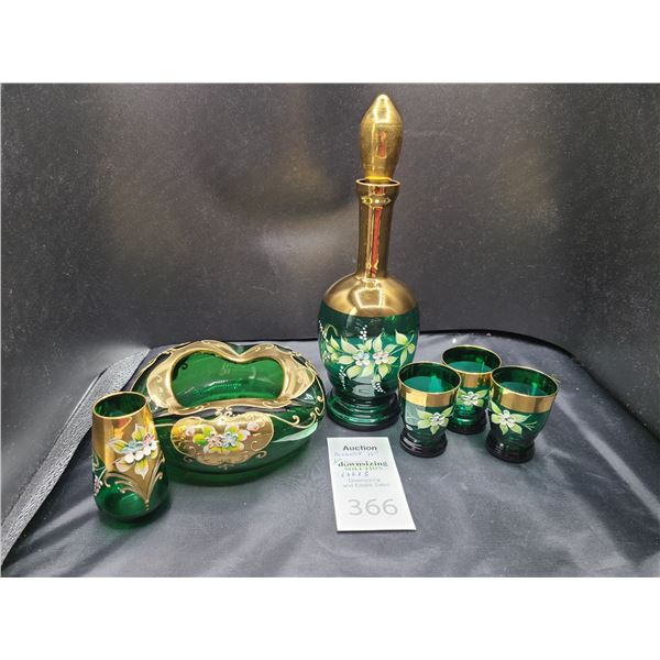 Green and Gold Glassware Cat B