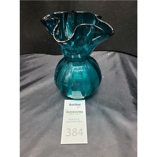 Blue Glass Vase Cat B