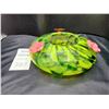 Image 2 : Lidded Green Glass Dish Cat B