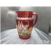 Image 2 : Painted Red Glass Jug Cat B