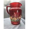 Image 3 : Painted Red Glass Jug Cat B