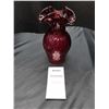 Image 1 : Cranberry Glass Vase Cat B