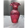 Image 2 : Cranberry Glass Vase Cat B