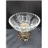 Image 3 : Brass Footed Crystal Bowl Cat B