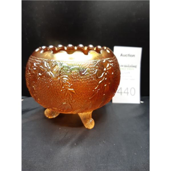 Orange Carvival Glass Bowl Cat B