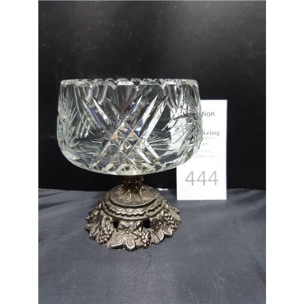 Brass Footed Crystal Bowl Cat B