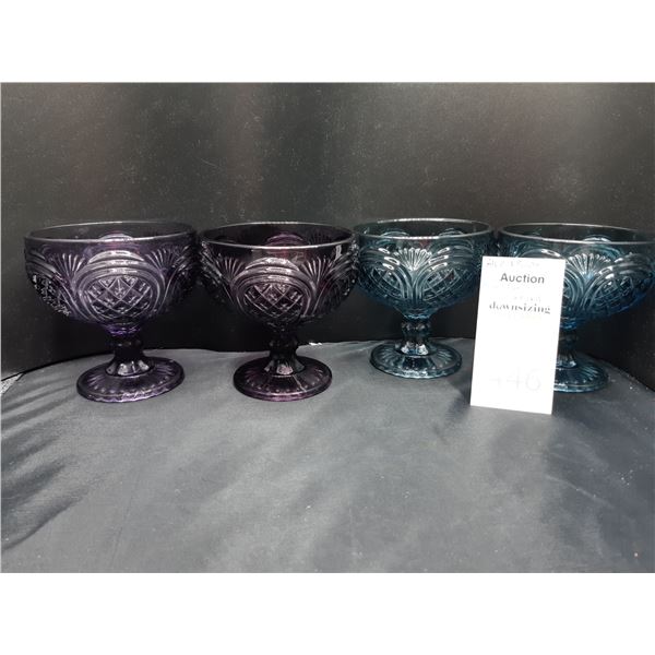 Purple & Blue Pressed Glass Cat B