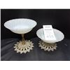 Image 1 : Footed Milk Glass Dishes Cat B