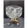 Image 3 : Brass Footed Crystal Bowl Cat B