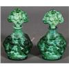 Image 1 : 1 PAIR OF MALACHITE GLASS PERFUME BOTTLES, ea