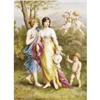Image 2 : 1 GERMAN PAINTED PORCELAIN PLAQUE 11 3/4"x 9"