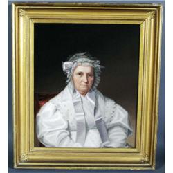 1 AMERICAN SCHOOL portrait of lady with white