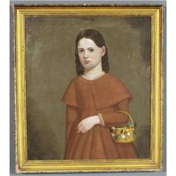 1 AMERICAN SCHOOL PORTRAIT OF A GIRL IN RED D