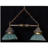 Image 1 : 1 GILT METAL TWO-LIGHT BILLIARDS LIGHT with g
