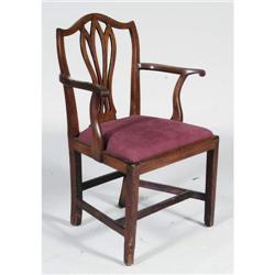 1 GEORGE III MAHOGANY ARMCHAIR 18th century