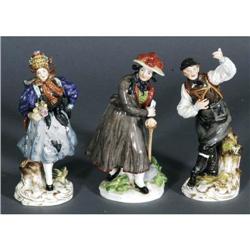 1 GROUP OF 3 MEISSEN FIGURES the tallest 6" h