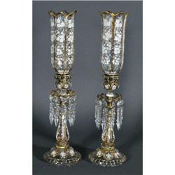 1 PAIR OF BACCARAT GILT DECORATED GARNITURES