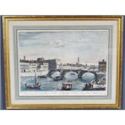 1 AFTER ZOCCHI, COLORED ENGRAVING OF VENICE 1