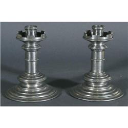 PAIR OF PEWTER CANDLESTICKS 8" high  CONDITIO