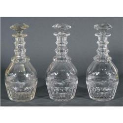 SET OF 3 MATCHING DECANTER eleven inches high