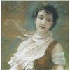 Image 2 : 1 VICTORIAN SALOON PAINTING depicting a maide