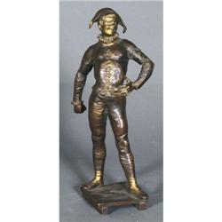 1 EMILE LAPORTE BRONZE harlequin, 12" high ci