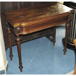 1 FRENCH WALNUT GAME TABLE late 19th century