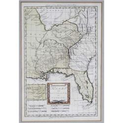 1 MAP OF LOUISANA AND FLORIDA 12 1/2"x8" fram