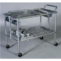 1 ALUMINUM SERVING CART mid-20th century  CON