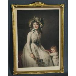 1 ENGLISH MEZZOTINT portrait of a lady 22 x16