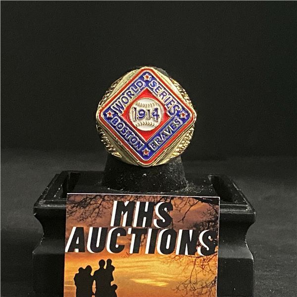 BOSTON BRAVES M.L.B 1914 "RABBIT MARANVILLE" CHAMPIONSHIP REPLICA RING (ref641)