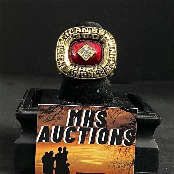 AMERICAN BOWLING 300 GAME CHAMPIONSHIP REPLICA RING (ref996)