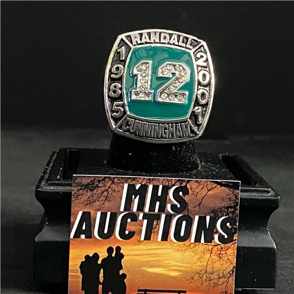 RANDALL CUNNINGHAM #12 HALL OF FAME 1985-2001 "THE ULTIMATE WEAPON" REPLICA RING (ref920)