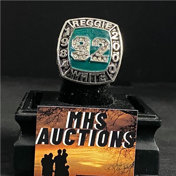 REGGIE WHITE #92 HALL OF FAME 1984-2000  THE MINISTER OF DEFENSE  CHAMPIONSHIP REPLICA RING (ref945)