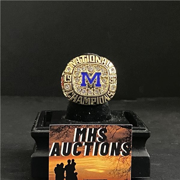 MICHIGAN STATE CHAMPIONS 1997  GRIESE  NATIONAL CHAMPIONSHIP REPLICA RING (ref1073)