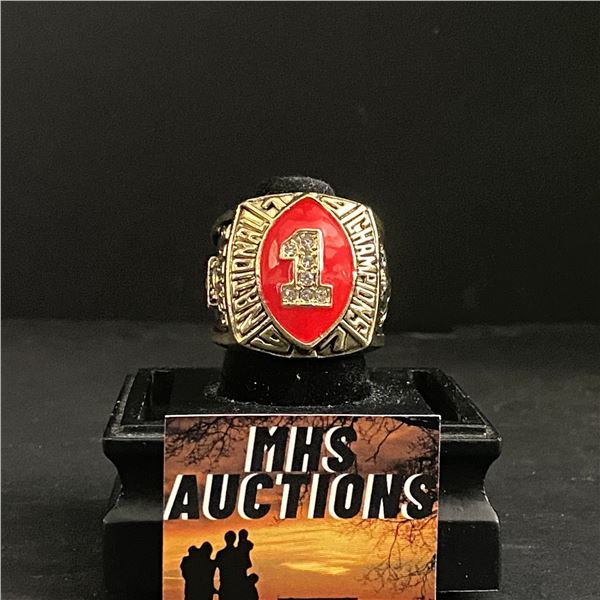 NEBRASKA CORNHUSKERS CHAMPIONS 1997 "BOOKER" NATIONAL CHAMPIONSHIP REPLICA RING (ref1081)