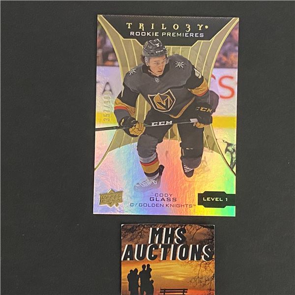 CODY GLASS 2019-20 TRILOGY ROOKIE HOCKEY CARD #357/999 ONLY 999 MADE IN THE WORLD (ref2763)