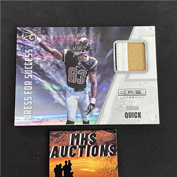 2012 PANINI BRIAN QUICK PATCH CARD ONLY 49 MADE #48/49 (ref2092)